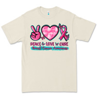Bone Peace Love Cure Breast Cancer Awareness Premium Tee - texasbilliewilder