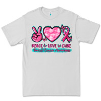 Dove Grey Peace Love Cure Breast Cancer Awareness Premium Tee - texasbilliewilder