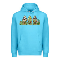 Ocean Blue cactus cowhide serape Premium Hoodie - JahusDesignShop