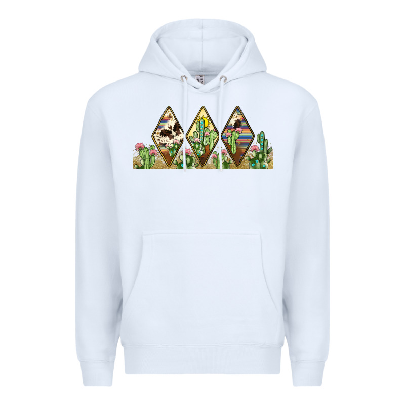 Cactus Cowhide Serape Premium Hoodie by JahusDesignShop | Teevron