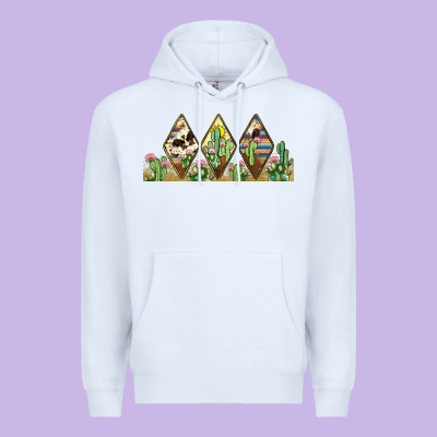 Cactus Cowhide Serape Premium Hoodie Designed By Jahusdesignshop