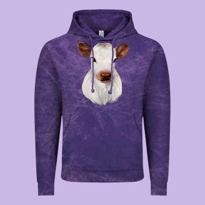 White Cute Calf Vintage Hoodie Designed By Jahusdesignshop