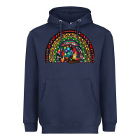 Navy Christmas cowboy boots rainbow Heavyweight Hoodie - RanaPortraitStore