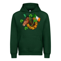 Forest Green Horse with horseshoe St. Patrick's Urban Hoodie - CowGirlArtShop