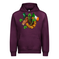 Mauve Wine Horse with horseshoe St. Patrick's Urban Hoodie - CowGirlArtShop