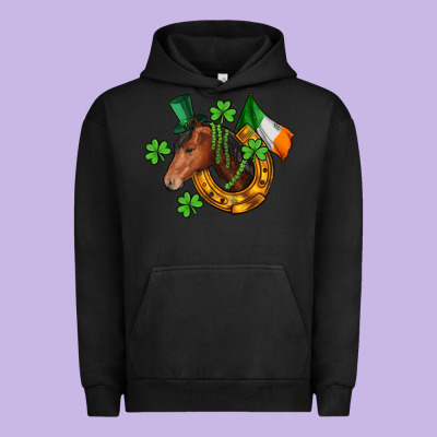 Horse With Horseshoe St. Patrick's Urban Hoodie Designed By Cowgirlartshop