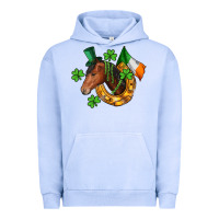 Pigment Grape Ice Horse with horseshoe St. Patrick's Urban Hoodie - CowGirlArtShop