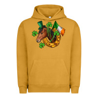 Pigment Peanut Butter Horse with horseshoe St. Patrick's Urban Hoodie - CowGirlArtShop