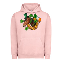 Pigment Salmon Horse with horseshoe St. Patrick's Urban Hoodie - CowGirlArtShop
