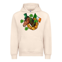 Sandshell Horse with horseshoe St. Patrick's Urban Hoodie - CowGirlArtShop