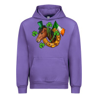 Tulip Horse with horseshoe St. Patrick's Urban Hoodie - CowGirlArtShop
