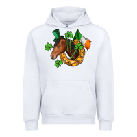 White Horse with horseshoe St. Patrick's Urban Hoodie - CowGirlArtShop