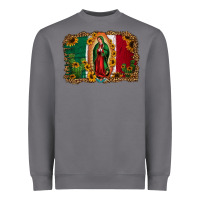 Storm our lady of Guadalupe Mexican flag background Heavyweight Sweatshirt - Jasminsmagicworld