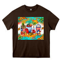 Chocolate Brown puerto rico coffee cups Heavy Core Tee - Zillion Design Studio