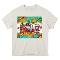 Cream puerto rico coffee cups Heavy Core Tee - Zillion Design Studio