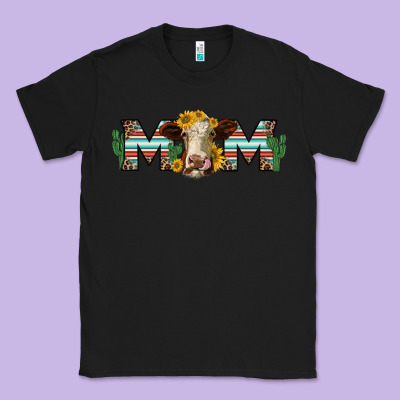 Sunflower Hereford Cattle And Cactus  Mom Classic Tee Designed By Jasminsmagicworld