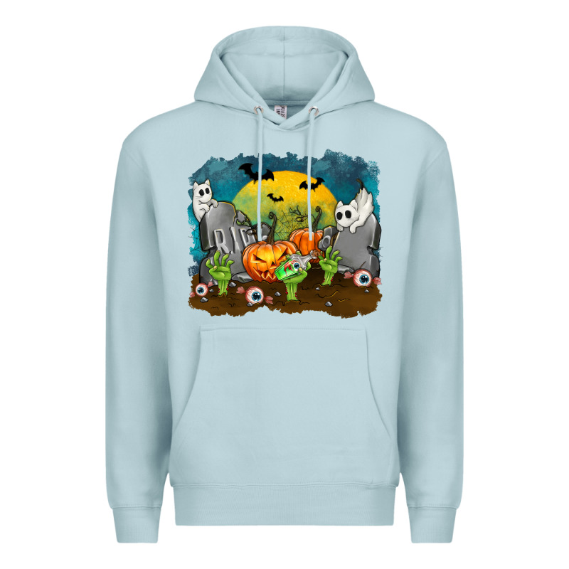 Cemetery With Ghost Cats Premium Hoodie by texasbilliewilder | Teevron