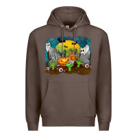 Coffee Cemetery with Ghost Cats Premium Hoodie - texasbilliewilder