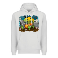 Dove Grey Cemetery with Ghost Cats Premium Hoodie - texasbilliewilder