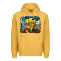 Mustard Cemetery with Ghost Cats Premium Hoodie - texasbilliewilder