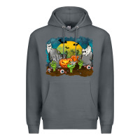 Rock Cemetery with Ghost Cats Premium Hoodie - texasbilliewilder