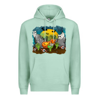 Seafoam Cemetery with Ghost Cats Premium Hoodie - texasbilliewilder