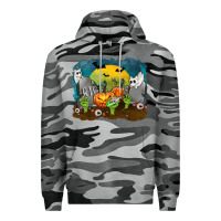 Slate Camo Cemetery with Ghost Cats Premium Hoodie - texasbilliewilder