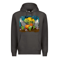 Smoke Cemetery with Ghost Cats Premium Hoodie - texasbilliewilder