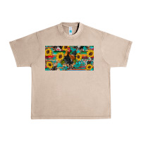 French Oak western coop animals rooster sunflowers cowhide wooden serape glitter Urban Heavy Tee - Artiststas