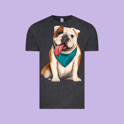 English Bulldog Vintage Tee Designed By Artiststas