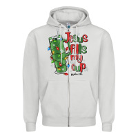 Dove Grey jesus fills my cup psalm 25 5 Zipper Hoodie - MaliasSmallBusiness