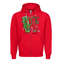 Red jesus fills my cup psalm 25 5 Zipper Hoodie - MaliasSmallBusiness