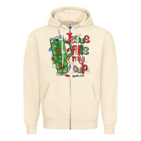 Sandshell jesus fills my cup psalm 25 5 Zipper Hoodie - MaliasSmallBusiness