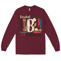 Burgundy baseball Long Sleeve Tee - MaliasSmallBusiness