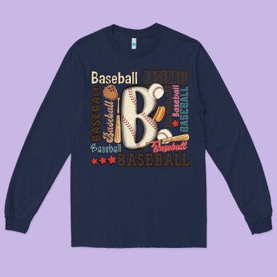 Baseball Long Sleeve Tee Designed By Maliassmallbusiness