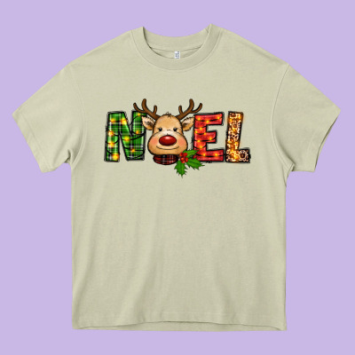 Reindeer Noel Christmas Heavy Core Tee Designed By Ranaportraitstore