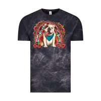 English Bulldog Floral Rainbow Vintage Tee | Teevron