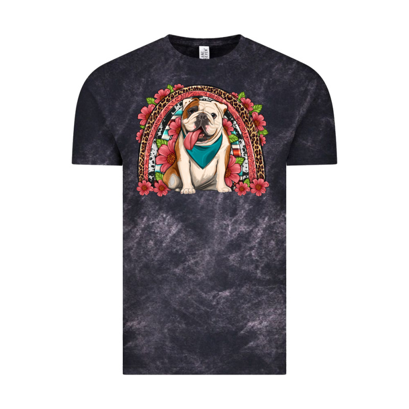 English Bulldog Floral Rainbow Vintage Tee by Artiststas | Teevron