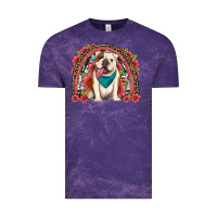 Cloud Purple english bulldog floral rainbow Vintage Tee - Artiststas