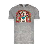 Cloud Rock english bulldog floral rainbow Vintage Tee - Artiststas