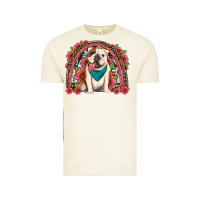 Vintage Arctic english bulldog floral rainbow Vintage Tee - Artiststas
