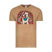 Vintage Camel english bulldog floral rainbow Vintage Tee - Artiststas