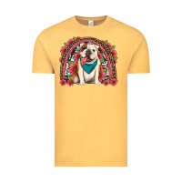 Vintage Mustard english bulldog floral rainbow Vintage Tee - Artiststas
