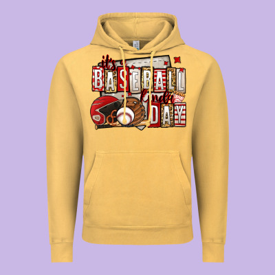 It's A Baseball Kinda Day Vintage Hoodie Designed By Jasminsmagicworld