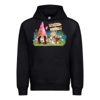 Black Easter gnome and rabbit egg hunt  Easter Day Urban Hoodie - CowGirlArtShop
