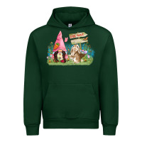 Forest Green Easter gnome and rabbit egg hunt  Easter Day Urban Hoodie - CowGirlArtShop