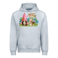Heather Grey Easter gnome and rabbit egg hunt  Easter Day Urban Hoodie - CowGirlArtShop