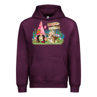 Mauve Wine Easter gnome and rabbit egg hunt  Easter Day Urban Hoodie - CowGirlArtShop