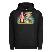 Pigment Black Easter gnome and rabbit egg hunt  Easter Day Urban Hoodie - CowGirlArtShop