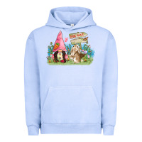 Pigment Grape Ice Easter gnome and rabbit egg hunt  Easter Day Urban Hoodie - CowGirlArtShop